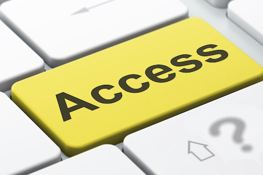 Privacy concept: Access on computer keyboard background